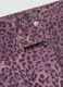Purple wide-leg pure cotton trousers with animal print for girls_3