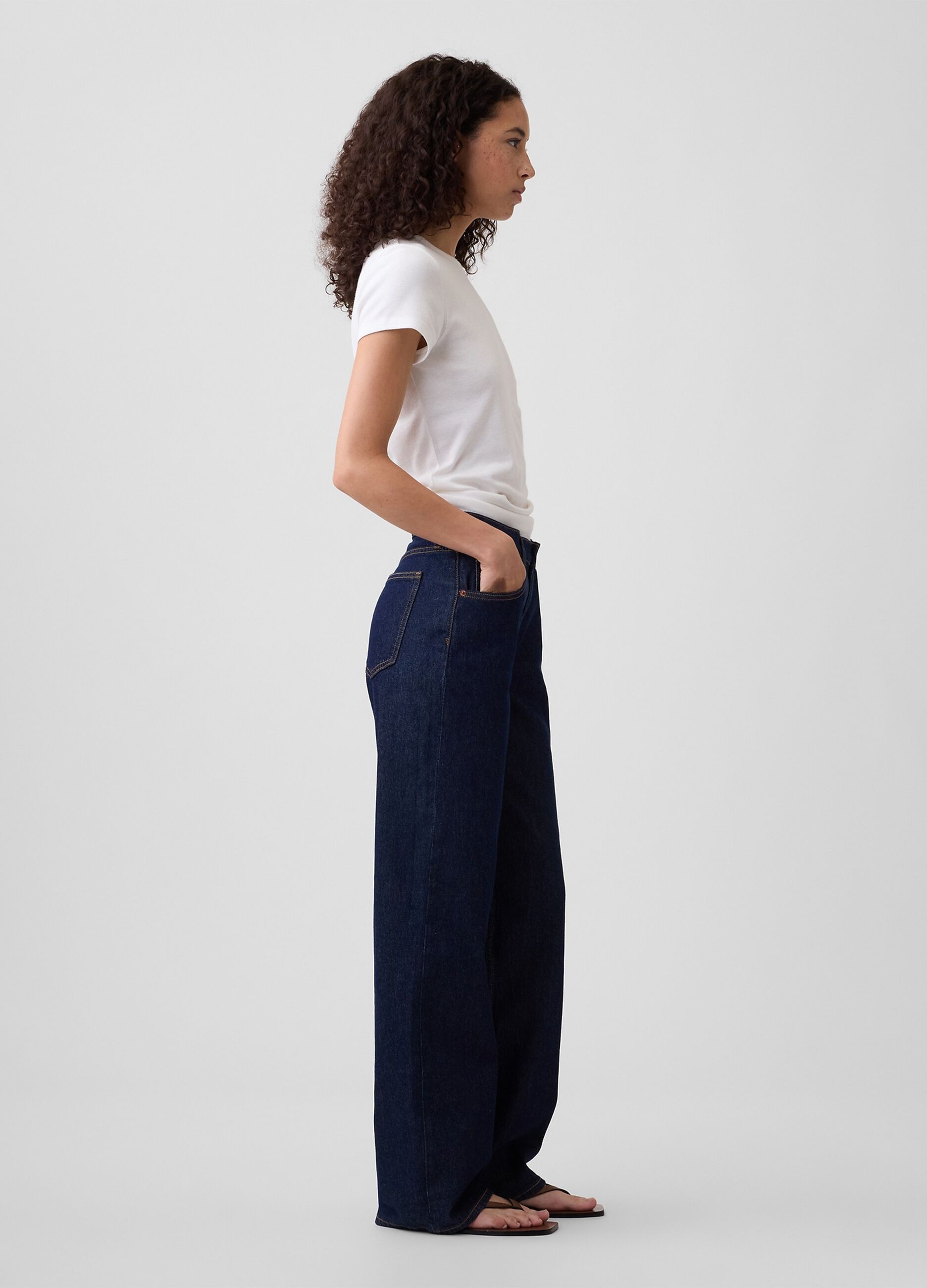 Five-pocket stretch cotton denim jeans