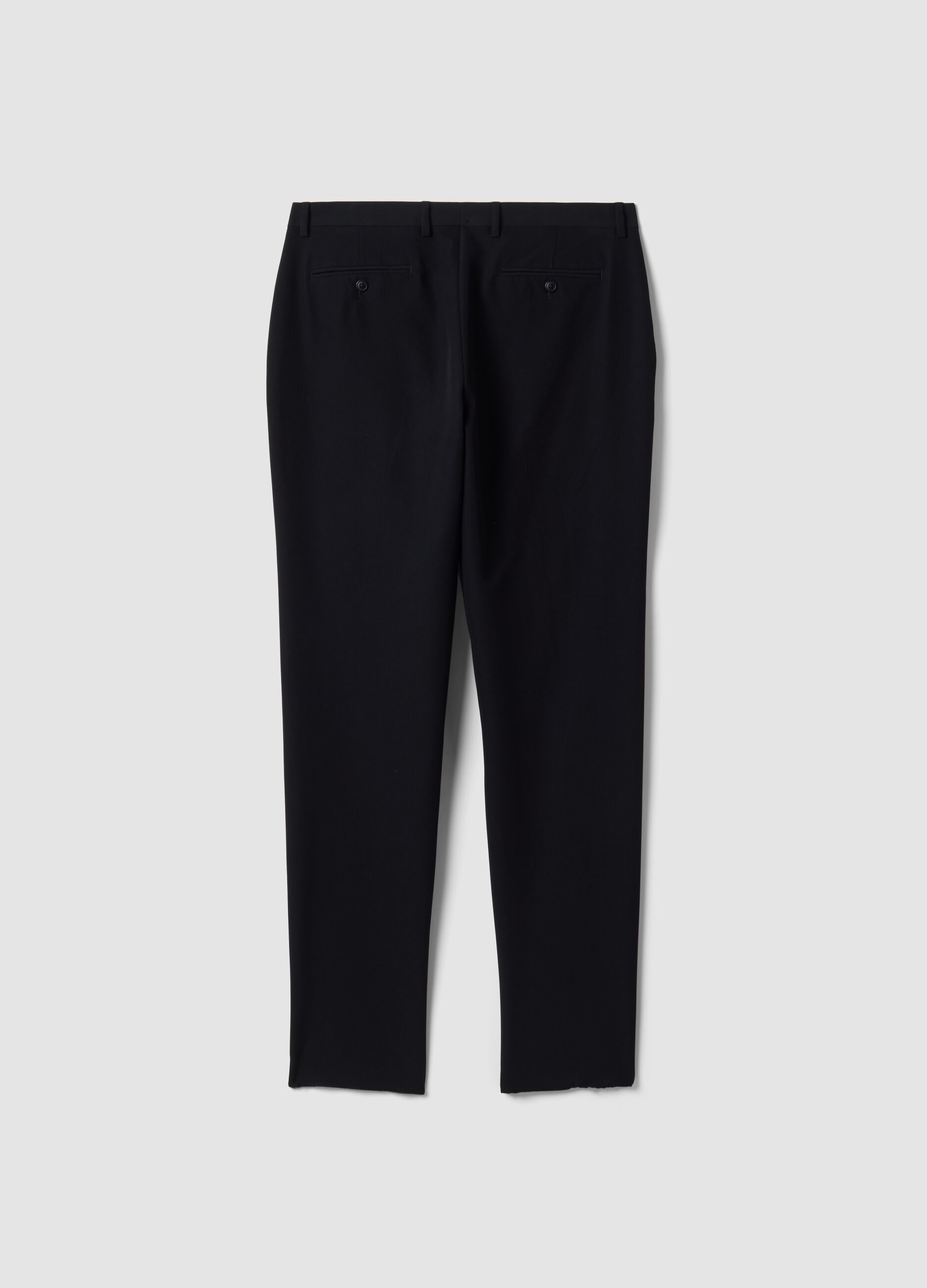 Pantaloni formali neri in viscosa elasticizzata slim fit