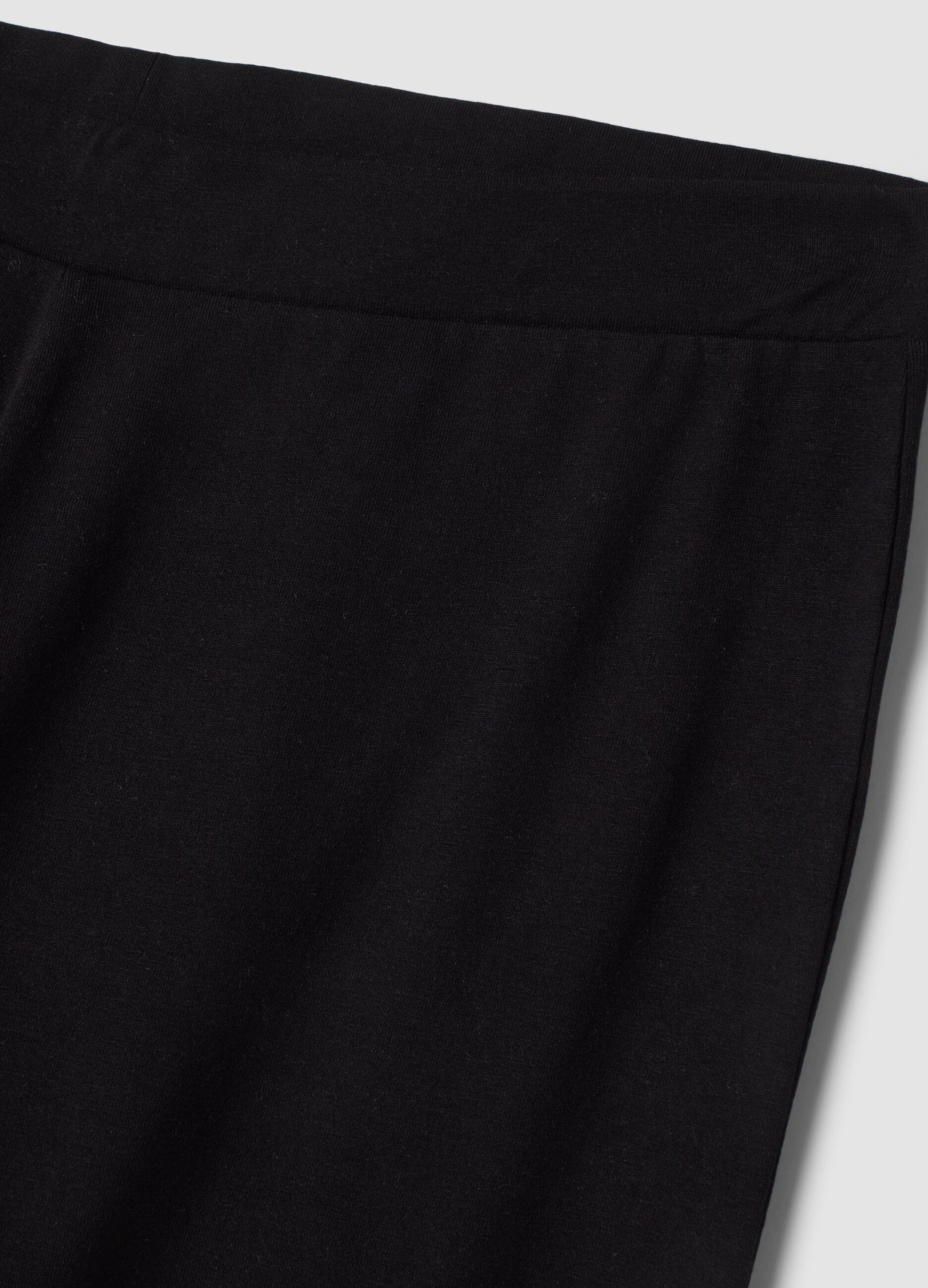 Leggings flare neri in cotone elasticizzato