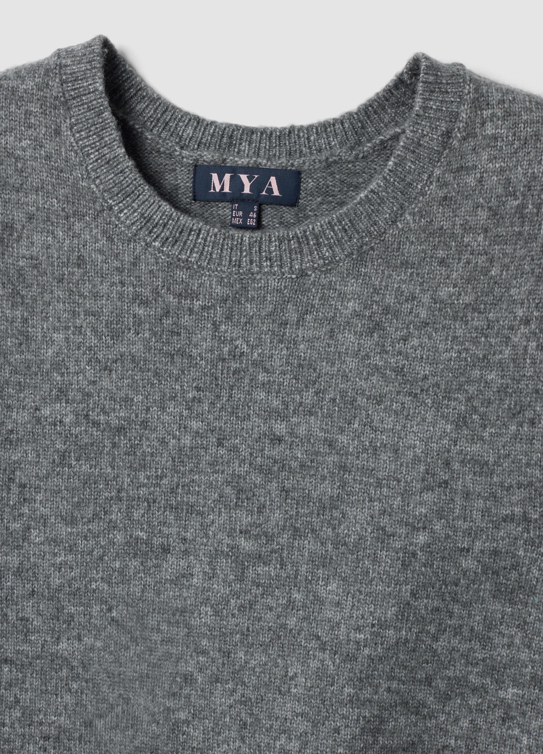Grey marl wool-blend crew-neck vest