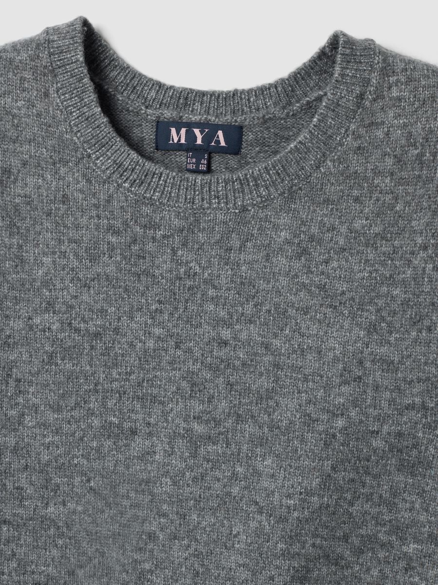 Grey marl wool-blend crew-neck vest_1