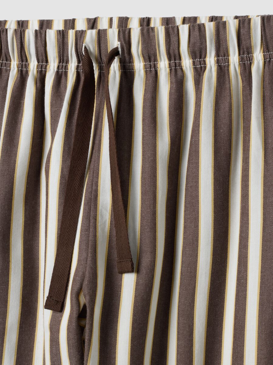 Brown pure organic cotton striped pyjamas, regular fit_5
