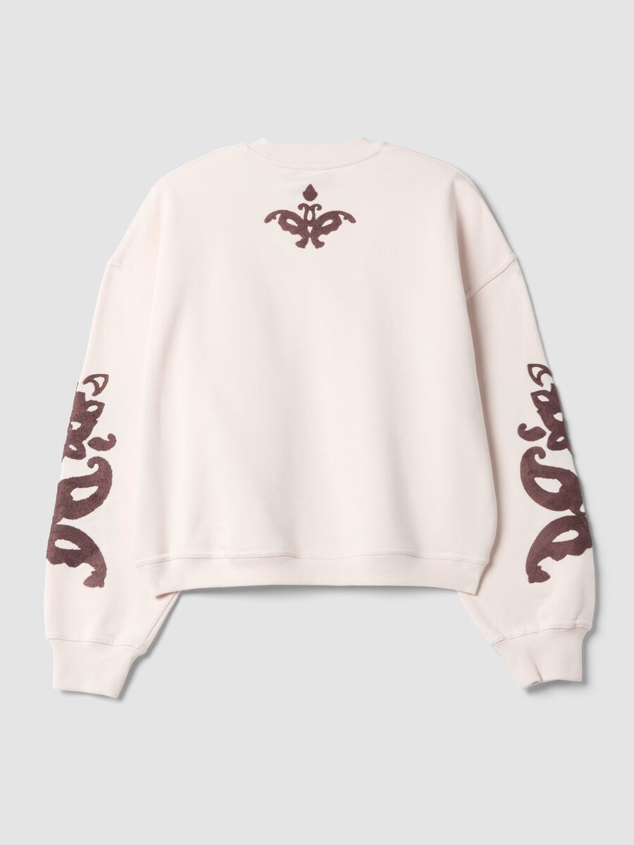 White cotton-blend sweatshirt with embroidery, regular fit_6