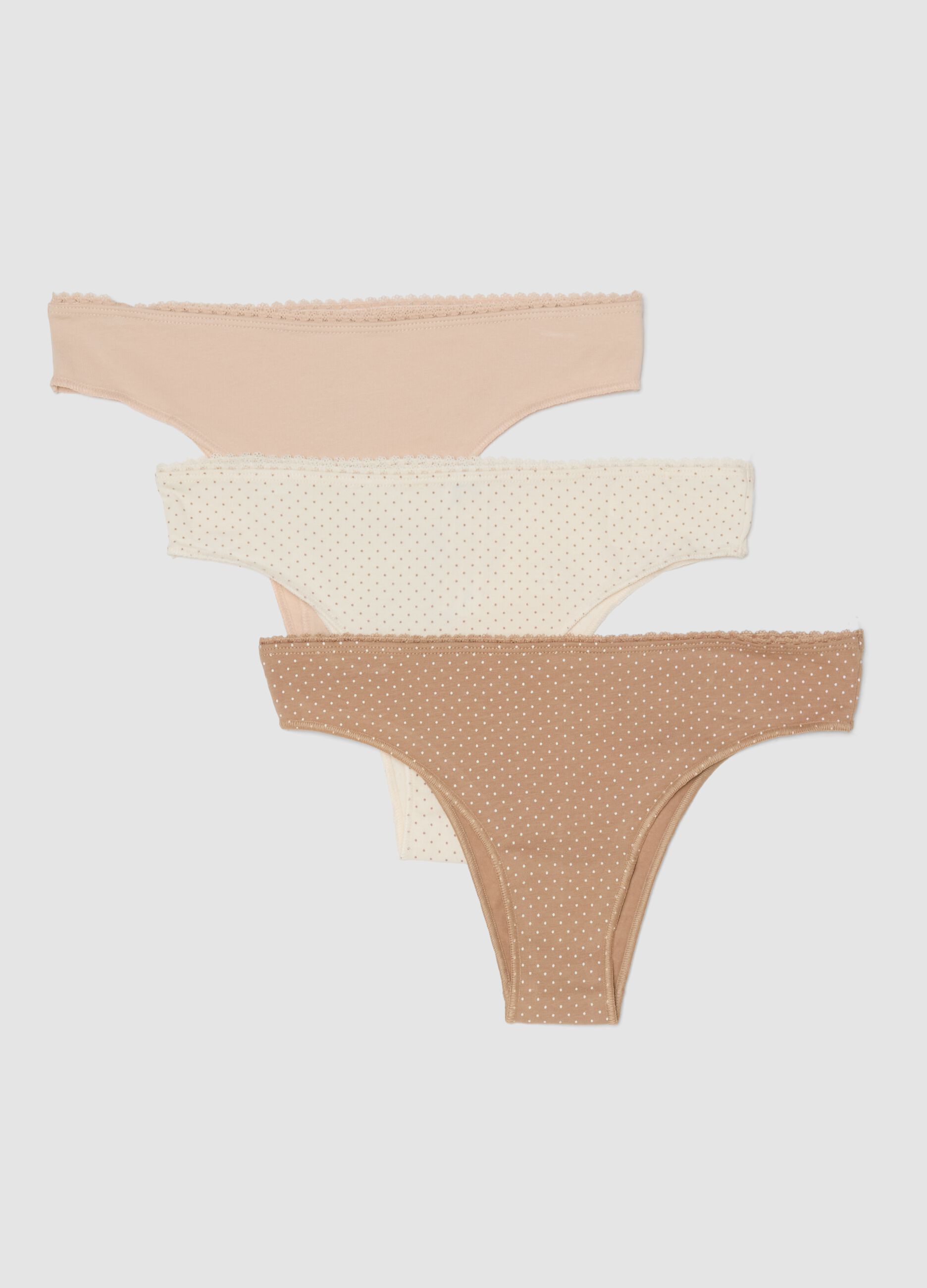 Triple Pack Beige Stretch Cotton Regular Fit Briefs