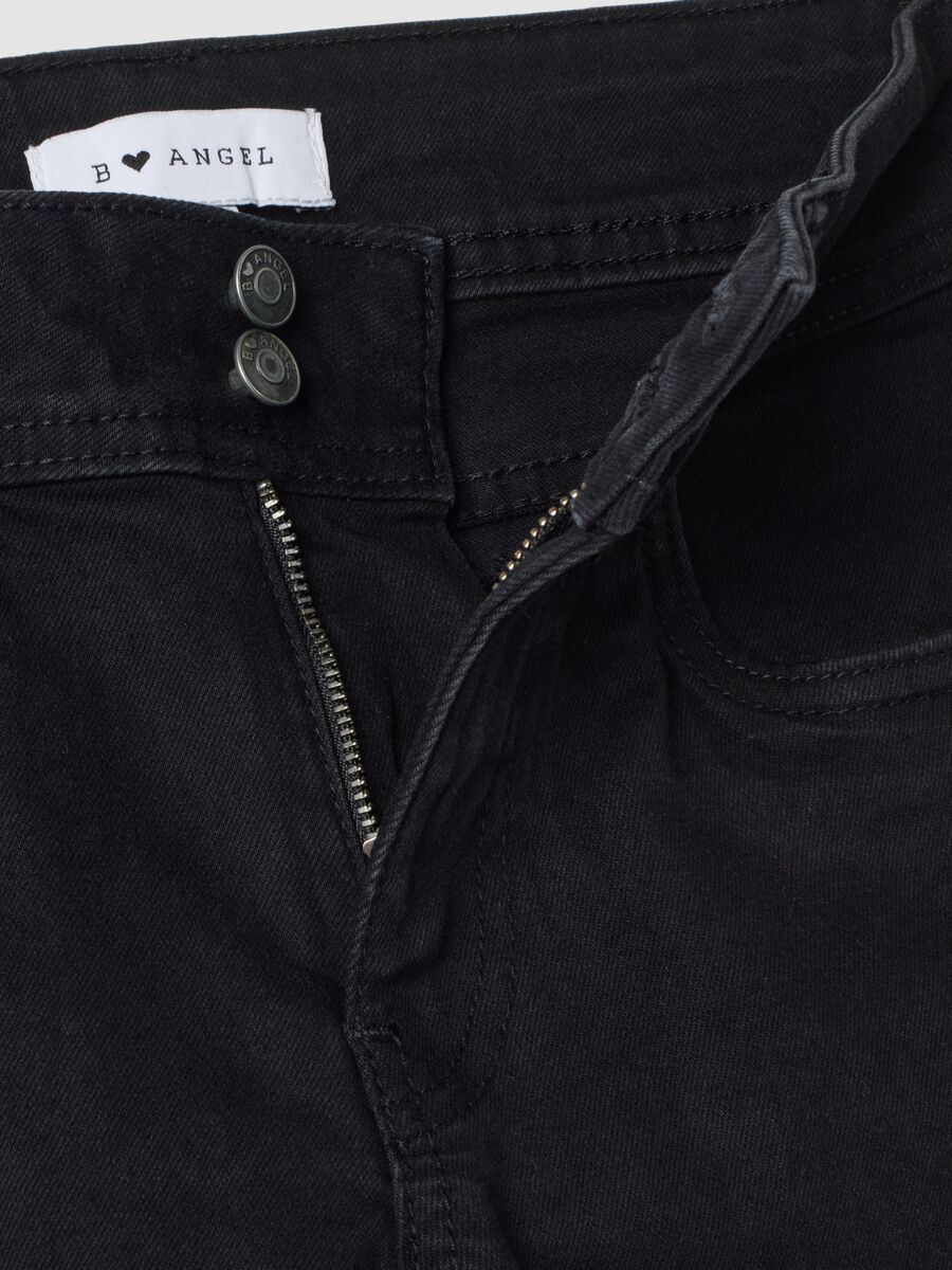 Jeans neri flare in cotone elasticizzato_6