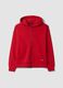 Red 100% cotton sweatshirt with oversized crew neck fit_4