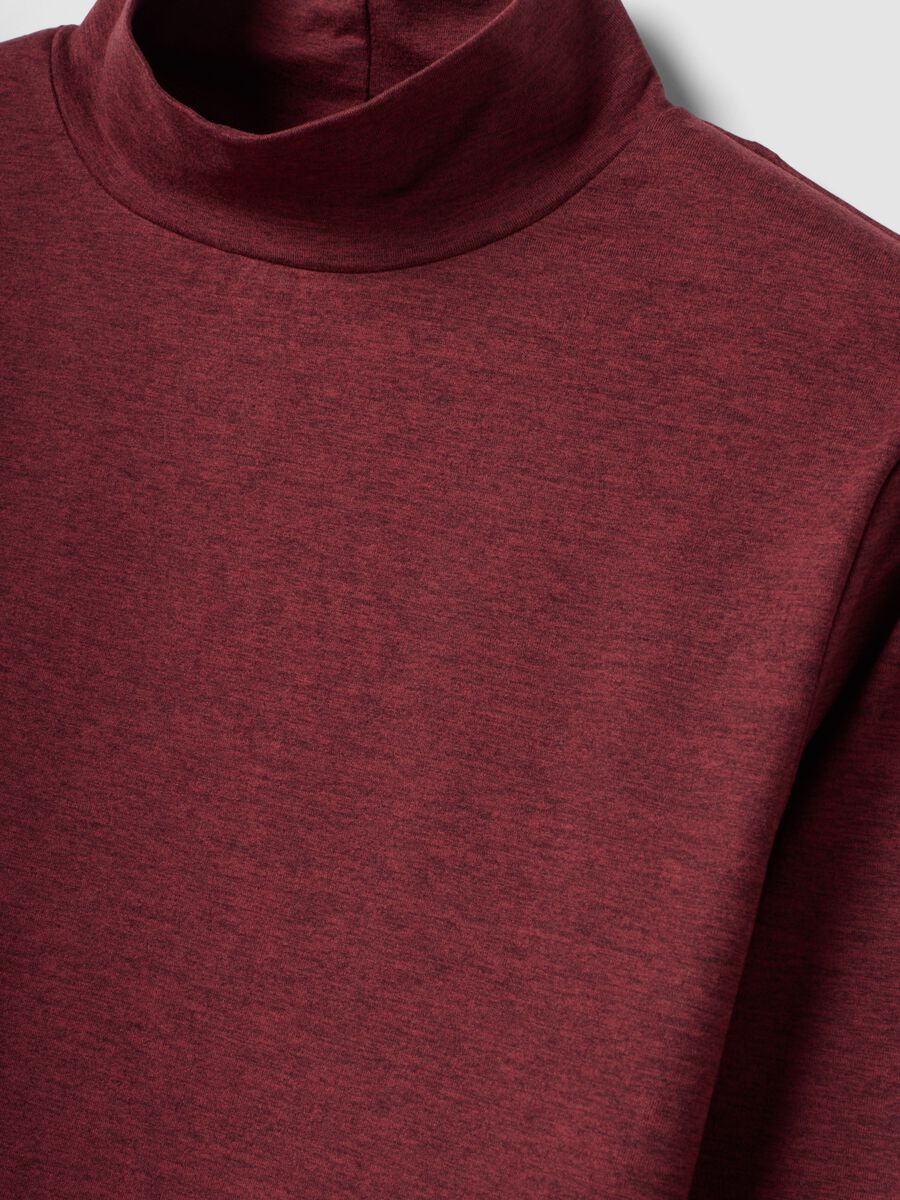 Red cropped stretch top with high neck, Easy Dry fabric &ndash; ALTAVIA STUDIO_5