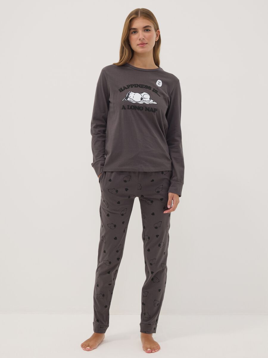 Peanuts organic cotton pyjama set in anthracite grey_0