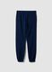 Blue jogger trousers in organic cotton and viscose blend_1