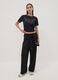 Black regular-fit stretch cotton jersey T-shirt with print_1