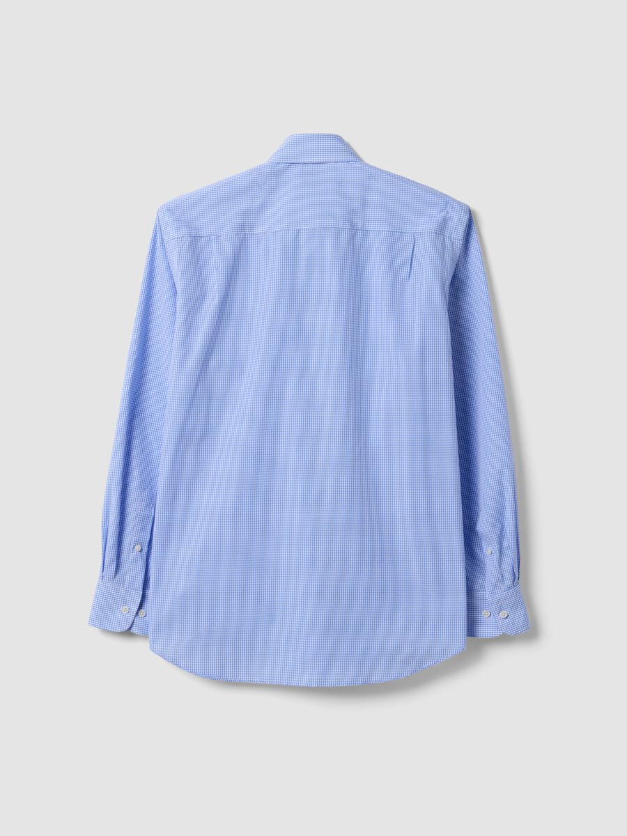 Light blue cotton-blend shirt with button-down collar, easy-iron, regular fit_5