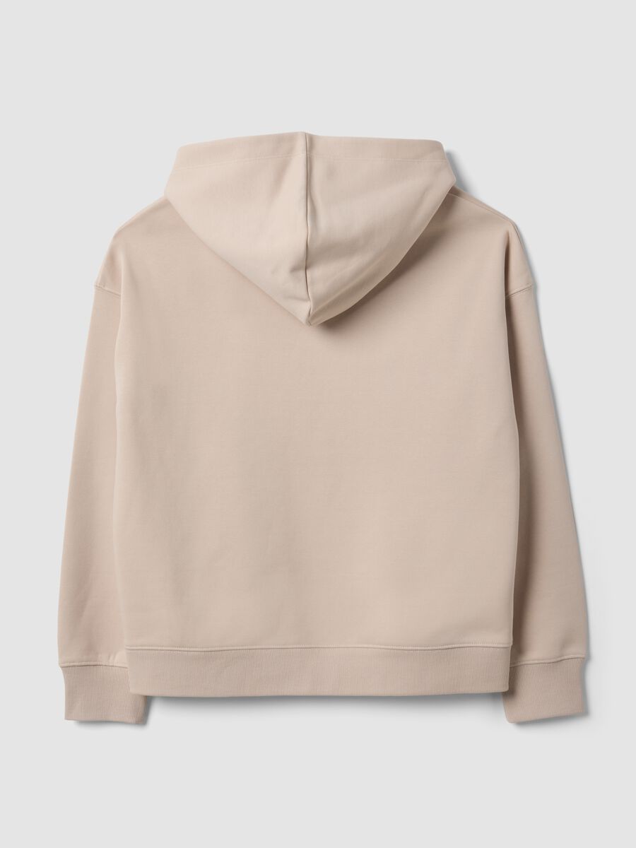 White cotton-blend hoodie sweatshirt, regular fit_5