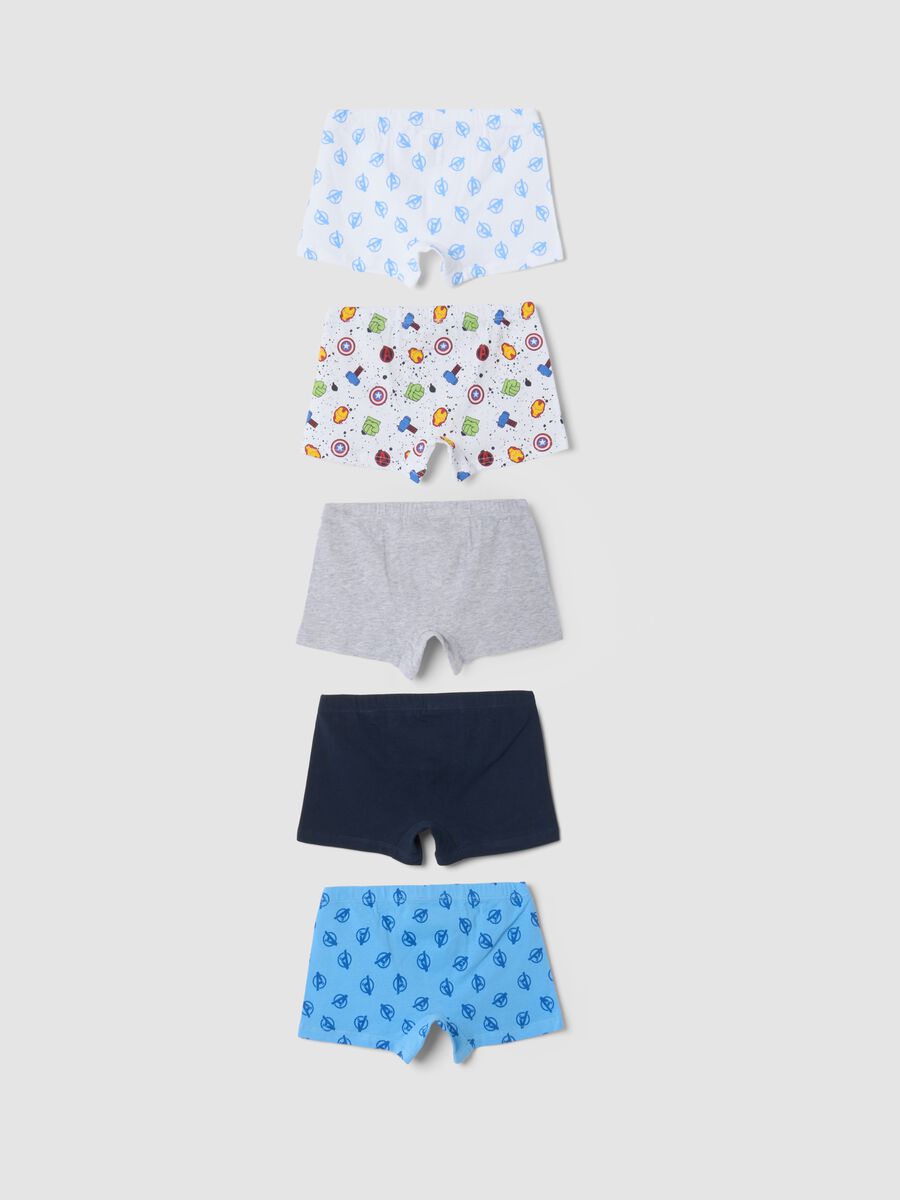 Five-pack of organic stretch-cotton Avengers print boxers_1