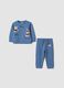 Blue pure cotton jogging set with teddy bear print_0