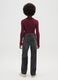 Girls' black cotton blend straight fit jeans_1