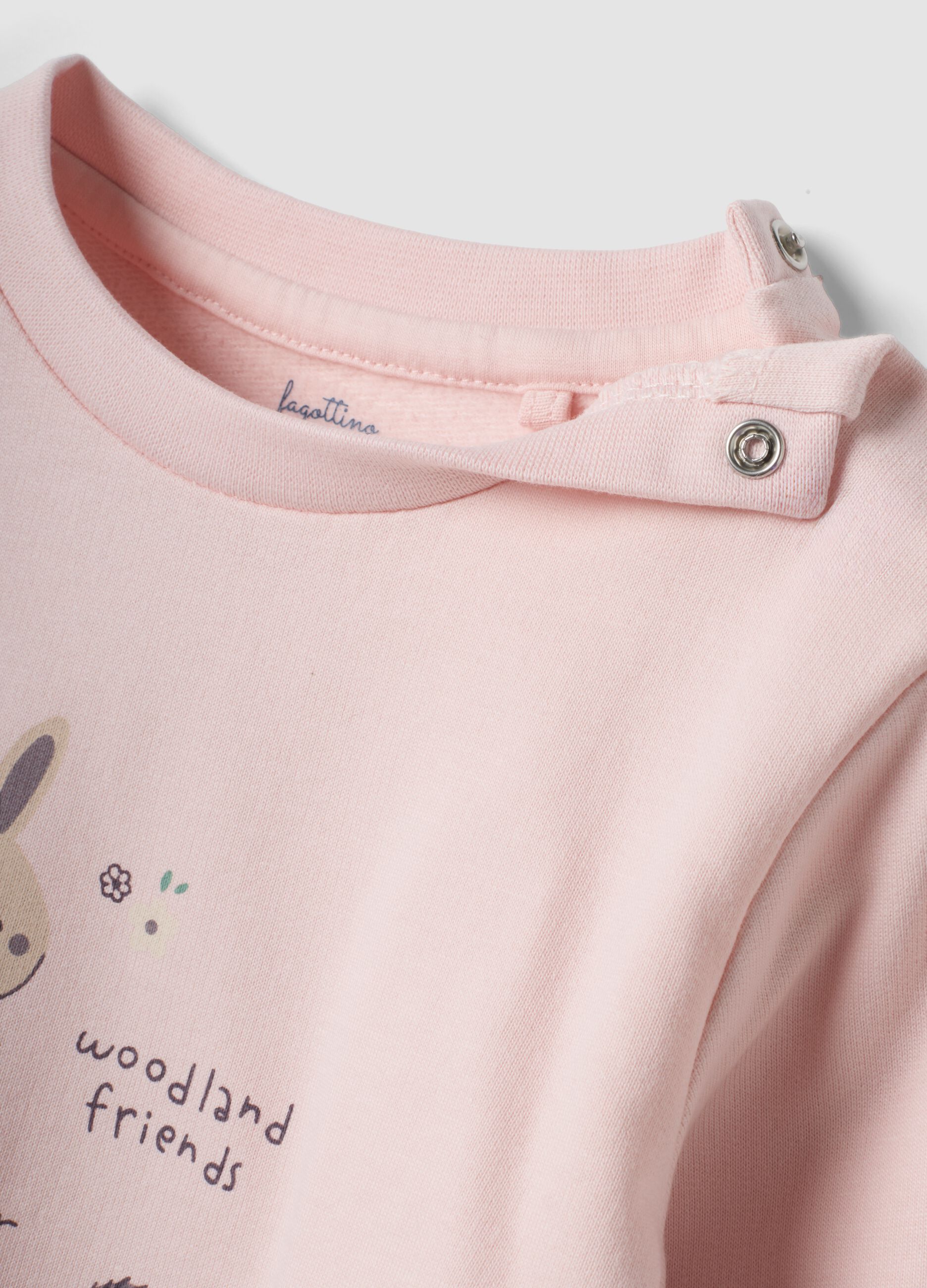 Pink pure organic cotton pyjamas with bunny print