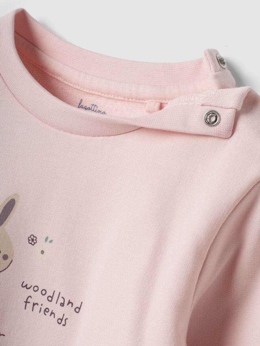 Pink pure organic cotton pyjamas with bunny print_3