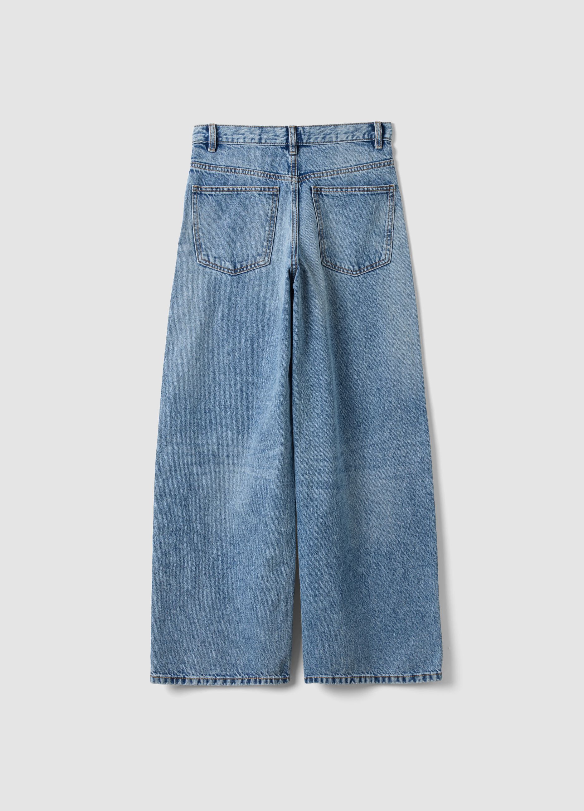 Light Blue Pure Cotton Denim Jeans &ndash; Skater Fit