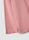 Pink ribbed crew-neck top in stretch organic cotton_2