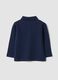 Navy pure cotton polo shirt with polo collar and Christmas embroidery_1