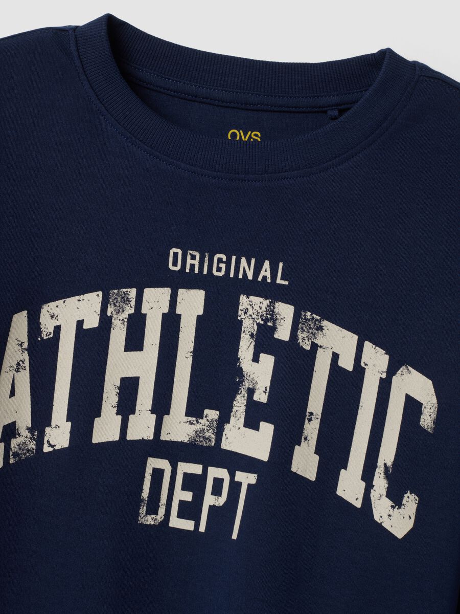 Blue organic cotton crew-neck T-shirt_4