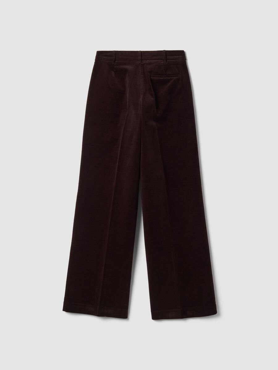 بنطال The Iconic Pants بني من قطن مطاطي مضلّع بقصّة مستقيمة_6