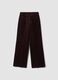 بنطال The Iconic Pants بني من قطن مطاطي مضلّع بقصّة مستقيمة_6