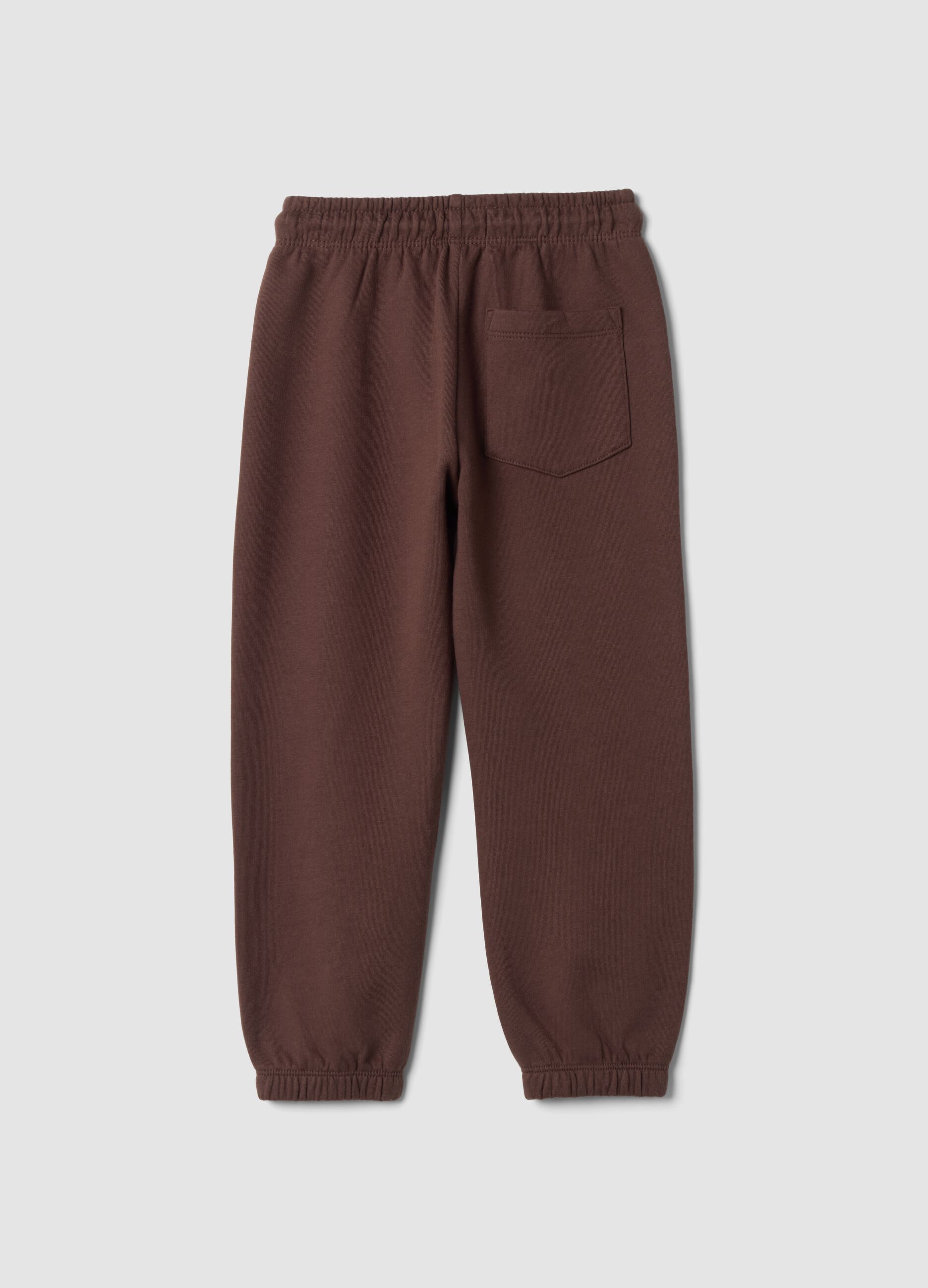 Pantaloni jogger marrone in puro cotone organico