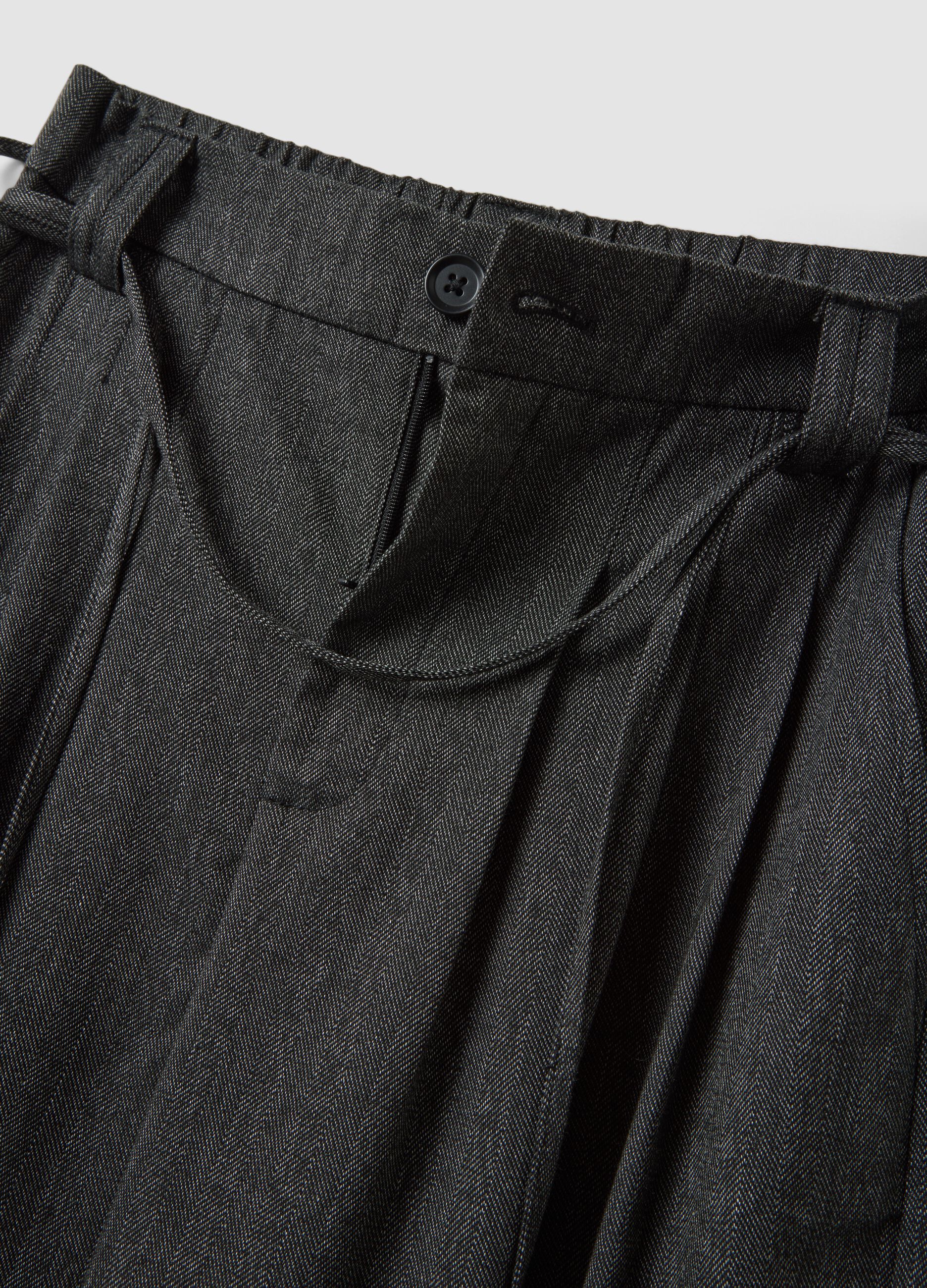 Grey wide-leg trousers in stretch viscose