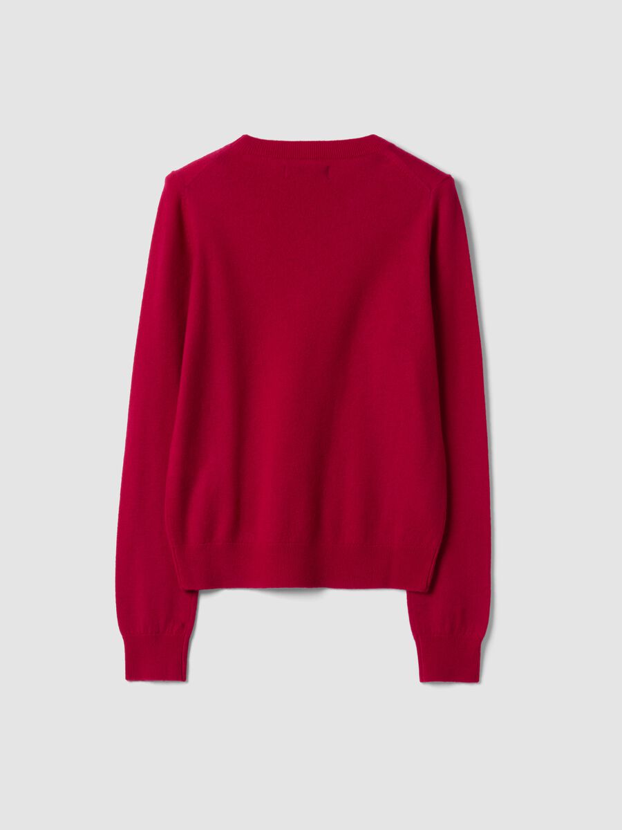 Maglia rossa in pura lana a girocollo_2