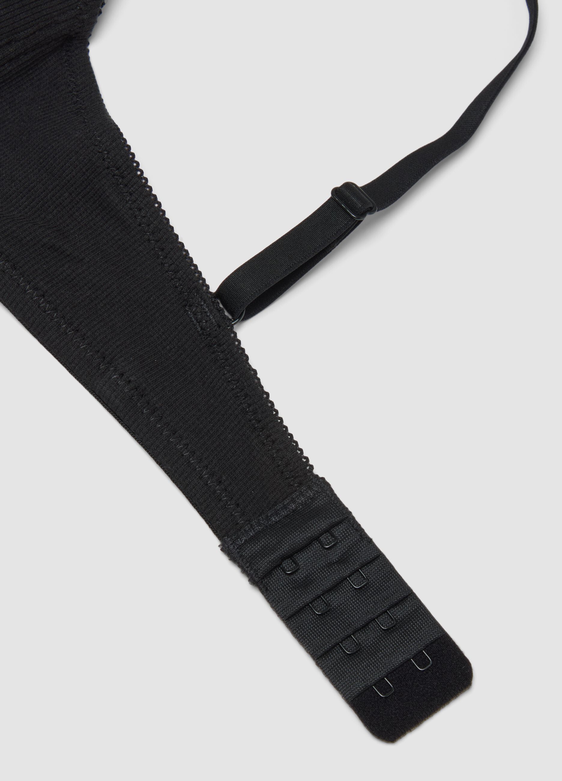 Black padded stretch organic cotton bra