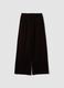Brown wide-leg ribbed trousers, regular fit_0