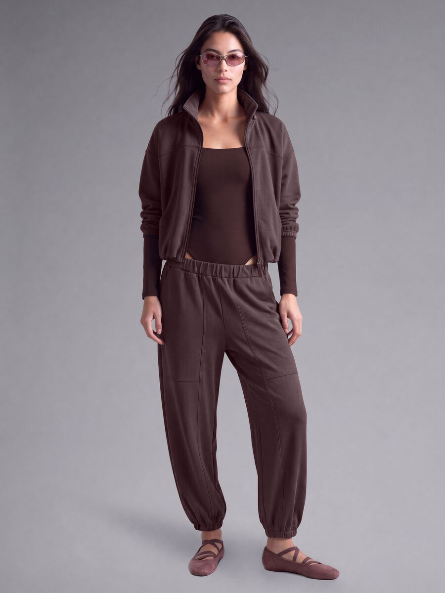Cropped purple full-zip soft-touch jacket with stand-up collar ALTAVIA STUDIO_1