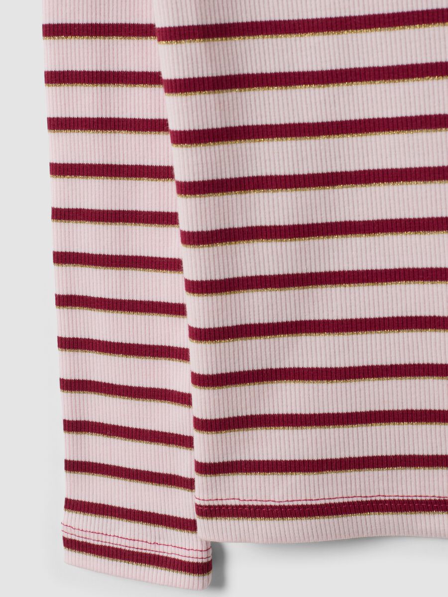 Girls&rsquo; multicolour striped stretch-cotton T-shirt with embroidery_4