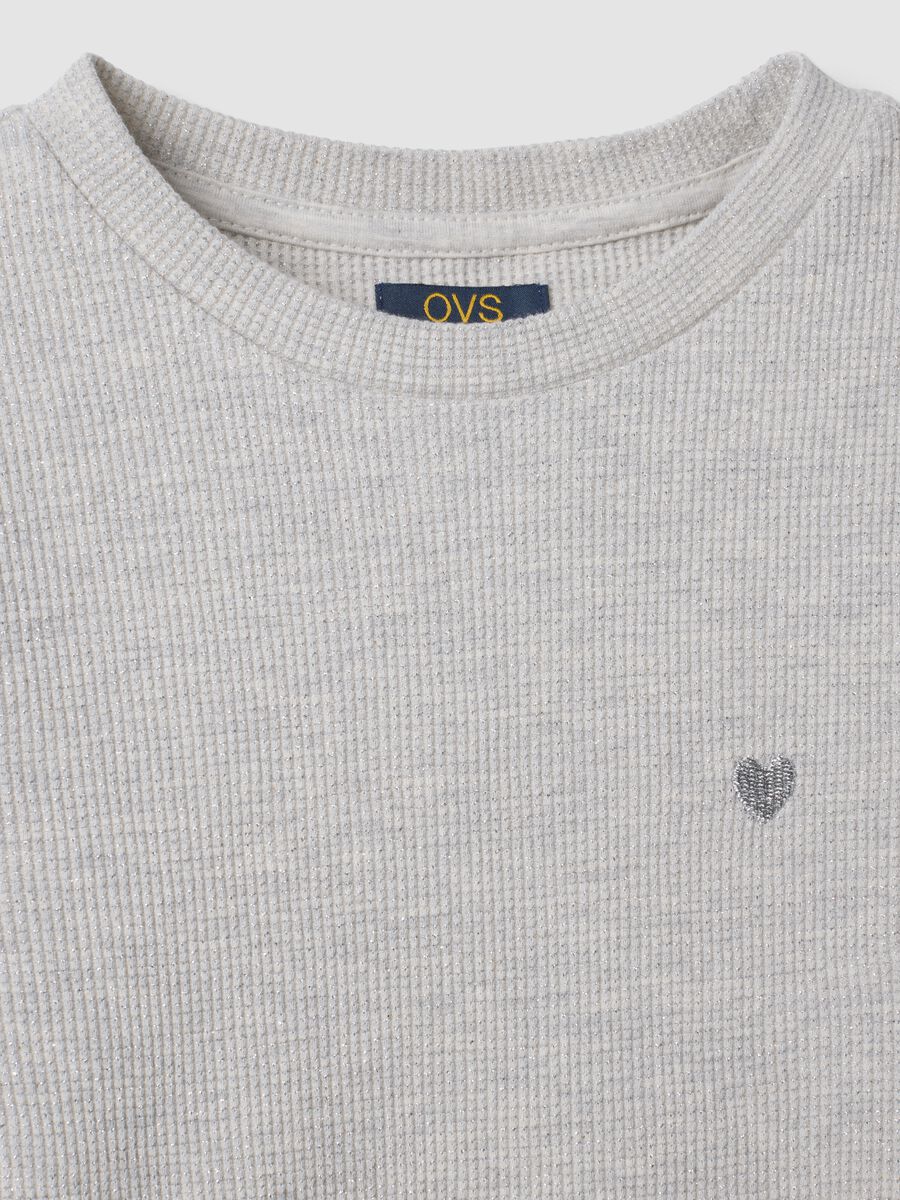 Marl grey cotton-blend crew-neck T-shirt_2