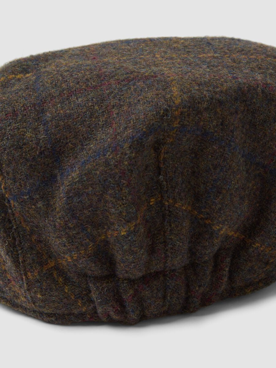Brown wool-viscose blend flat cap_2