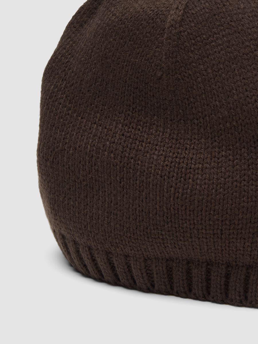 Brown ribbed beanie_2