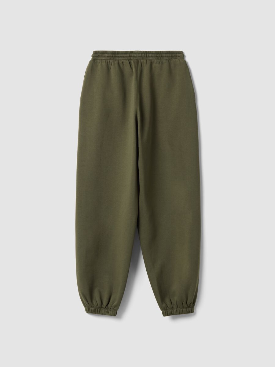 Green cotton-blend jogger trousers with drawstring_2