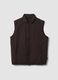 Brown stretch-fabric gilet with zip_4