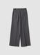 Grey flared formal trousers in stretch viscose_6