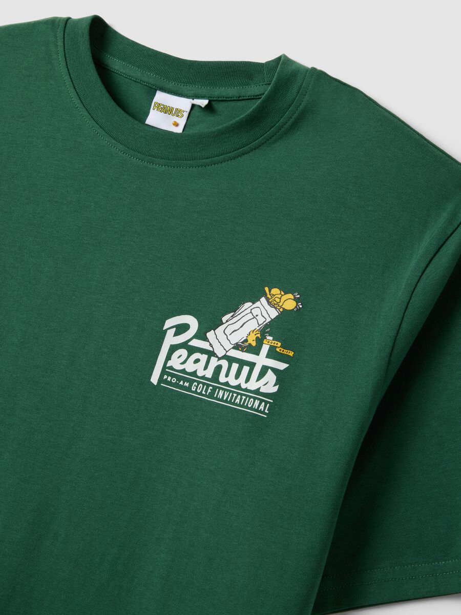 Green pure cotton Peanuts print T-shirt, relaxed fit_6