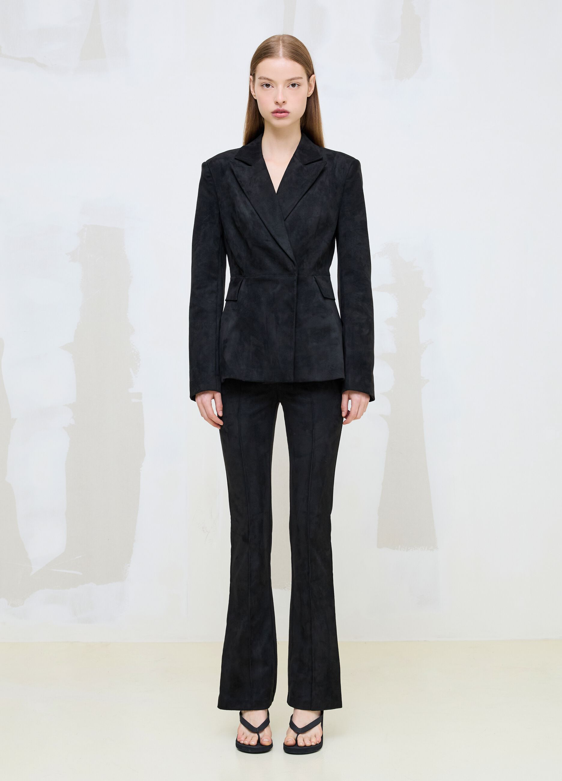 Black Faux Suede Blazer