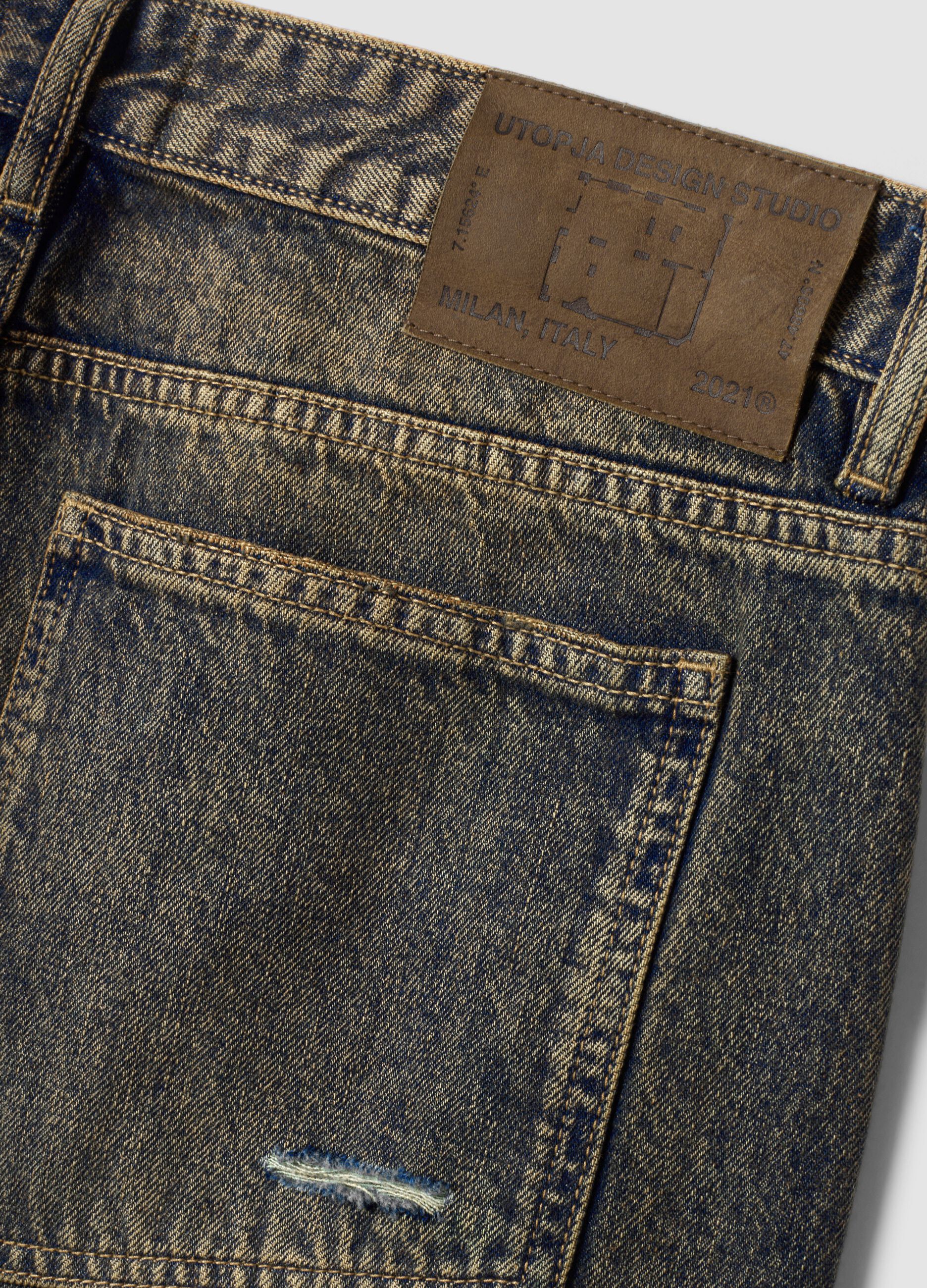 Wide Leg Denim Vintage Dark Blue