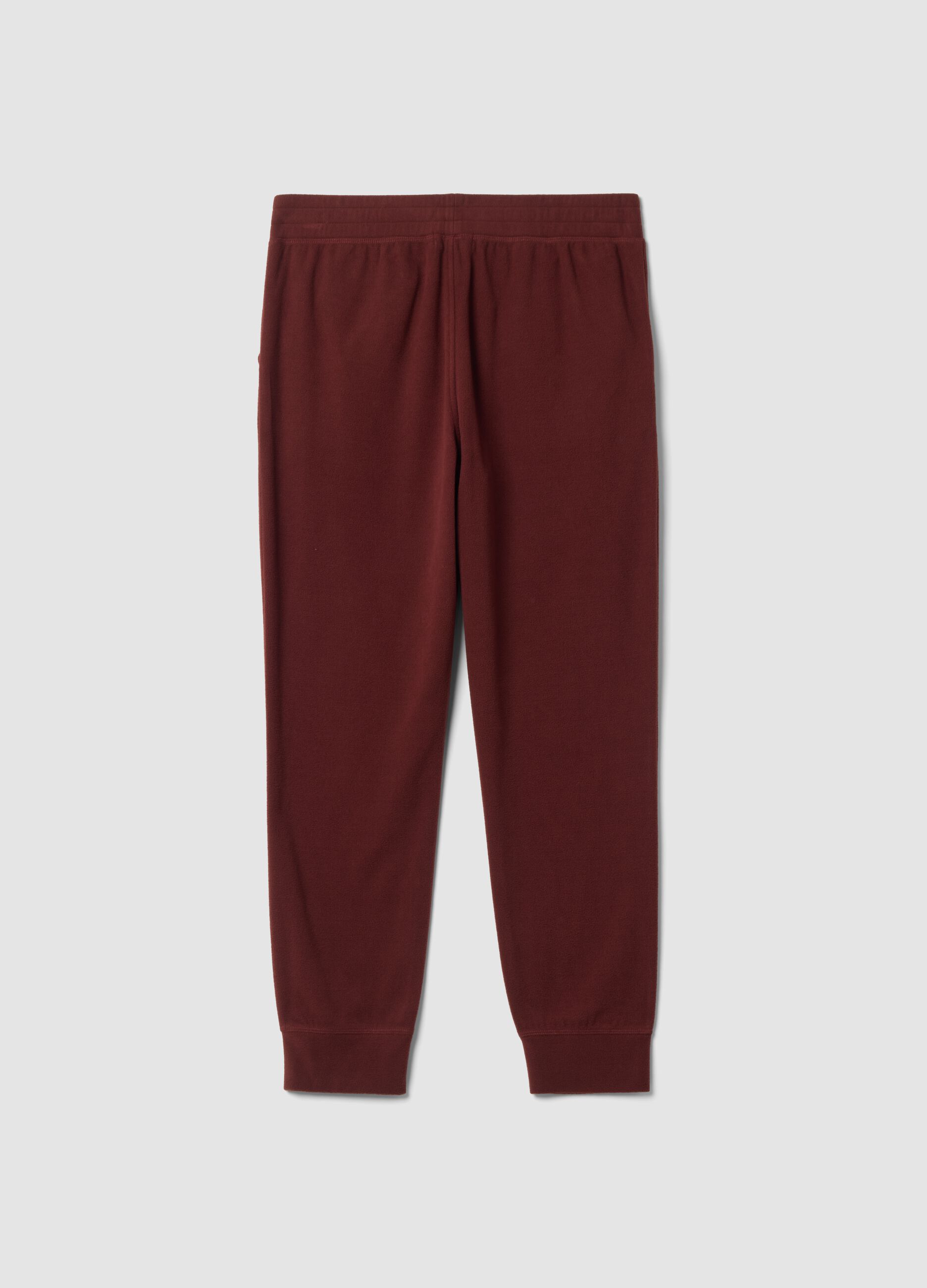 Red regular-fit fleece joggers