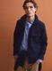 Blue wool and viscose-blend shacket with buttons, oversized fit_0