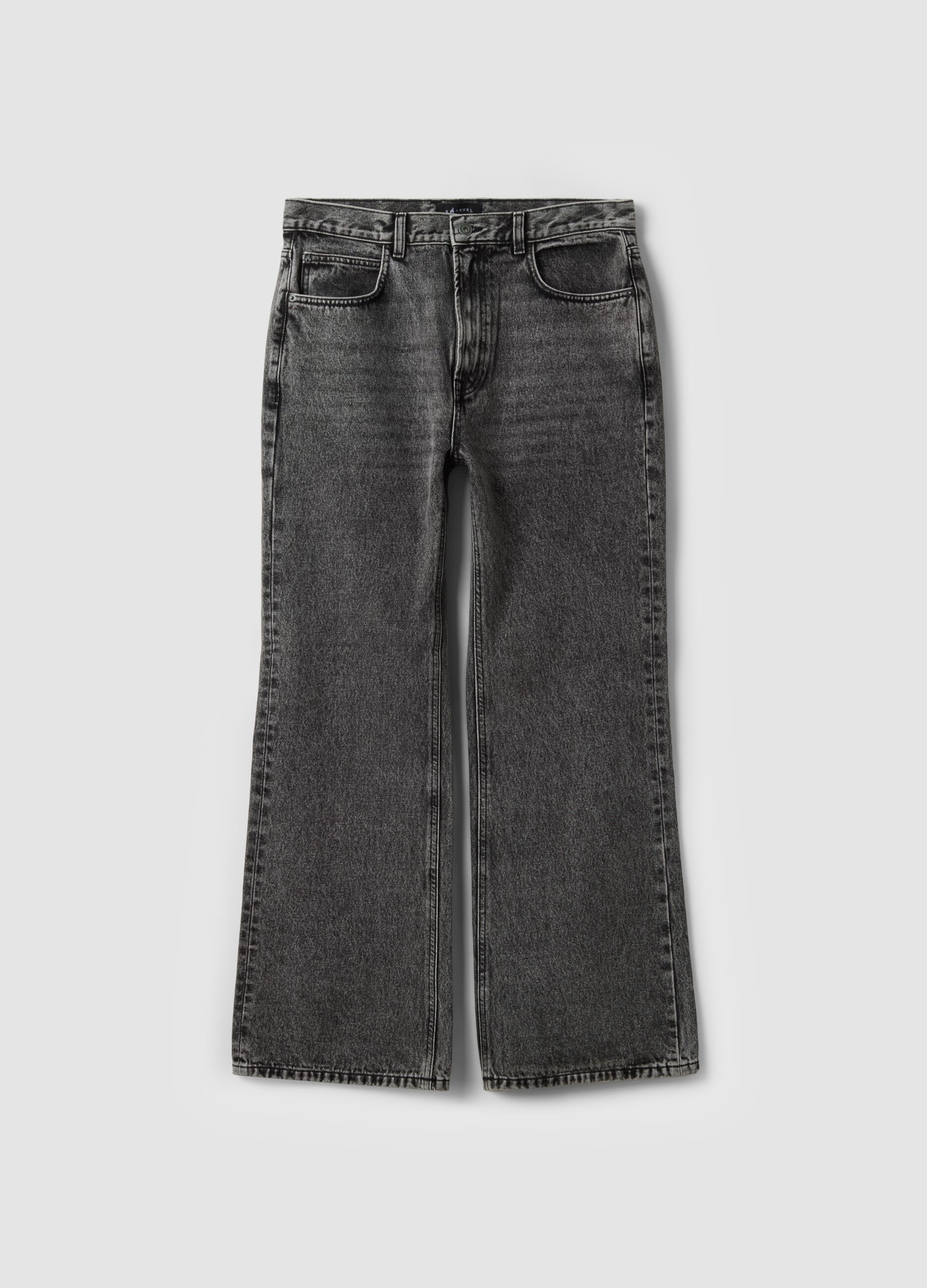 Jeans denim grigi flare fit in puro cotone