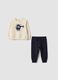 Completo jogging beige in puro cotone con girocollo regular fit_0