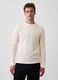 Men&rsquo;s ivory white long-sleeve stretch cotton T-shirt with GAP logo_0