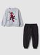 Completo grigio in misto cotone organico con stampa MARVEL Spider-Man_0
